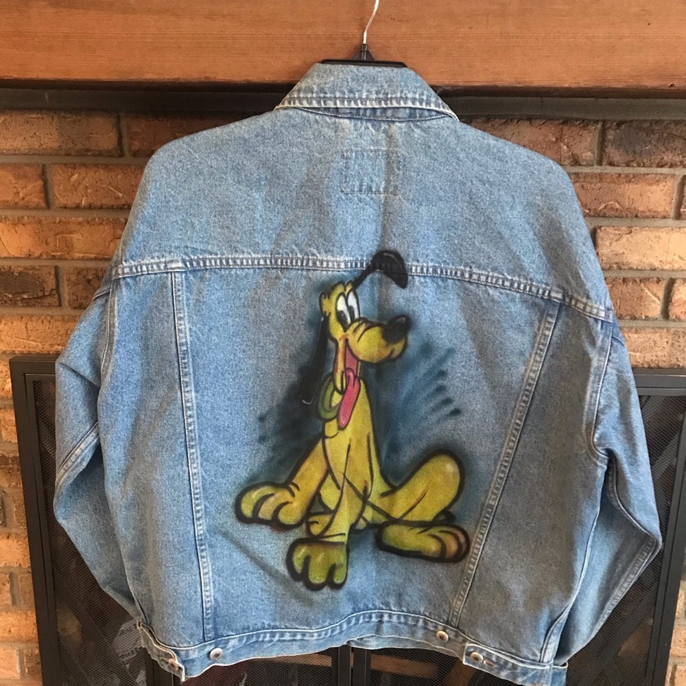 Disney Pluto Vintage Old Navy Jean Jacket side XL